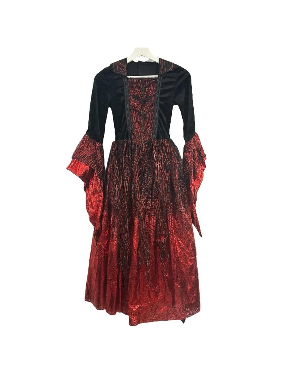 Spirit Halloween Girls Vampire Halloween Red Black Dress Size L